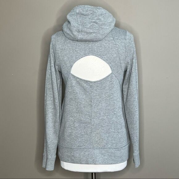 UNDER ARMOUR Open Back Cowlneck Pullover Hoody Sweatshirt Tunic Heather Gray - Picture 5 of 10